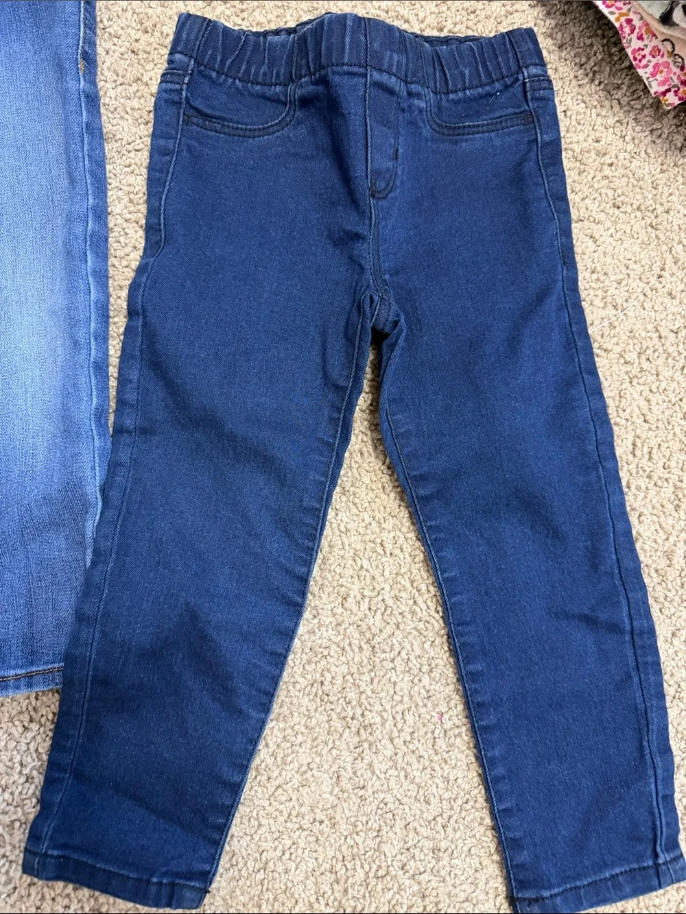 Kids Stretch Denim Jeggings - Blue & Dark Blue toddler girls 3t